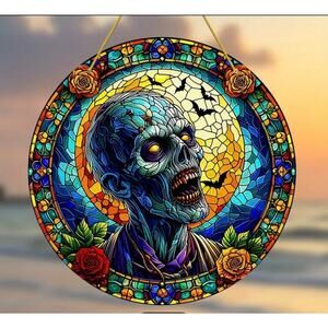 Acrylic Zombie Window Plaque, Sun Cather Halloween Zombie Attack